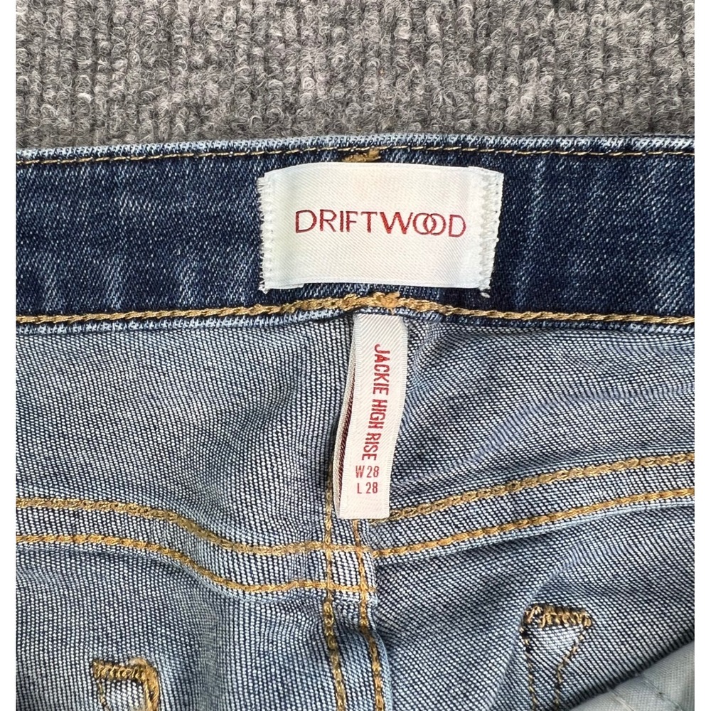 Driftwood Jackie High Rise Jeans Womens 28 Blue Floral Embroidered Skinny Ankle - Picture 3 of 9